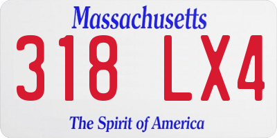 MA license plate 318LX4