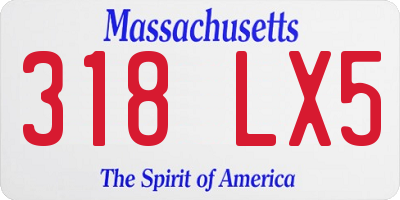 MA license plate 318LX5