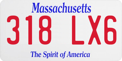MA license plate 318LX6