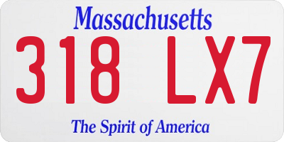 MA license plate 318LX7