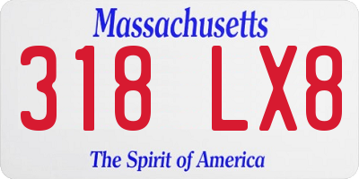MA license plate 318LX8