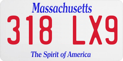 MA license plate 318LX9