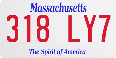MA license plate 318LY7