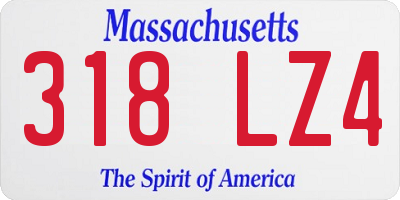 MA license plate 318LZ4