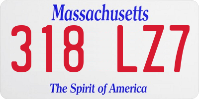 MA license plate 318LZ7