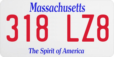 MA license plate 318LZ8