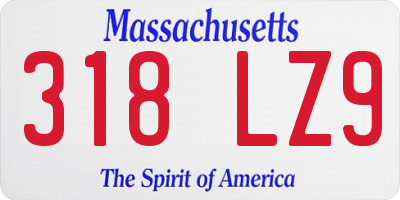 MA license plate 318LZ9