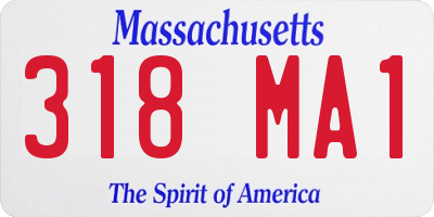 MA license plate 318MA1