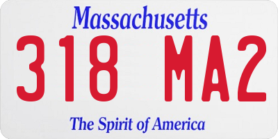 MA license plate 318MA2