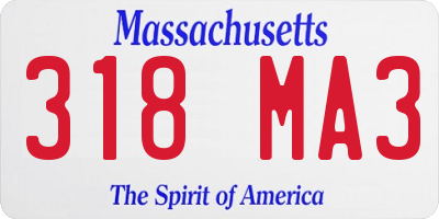 MA license plate 318MA3