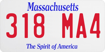 MA license plate 318MA4