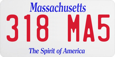 MA license plate 318MA5