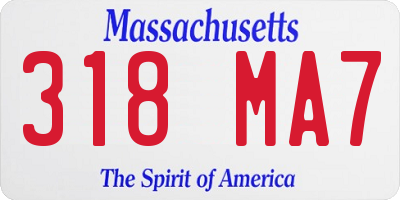 MA license plate 318MA7