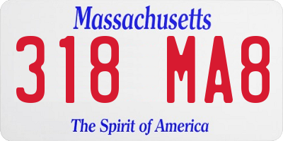 MA license plate 318MA8