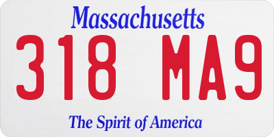 MA license plate 318MA9