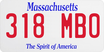 MA license plate 318MB0
