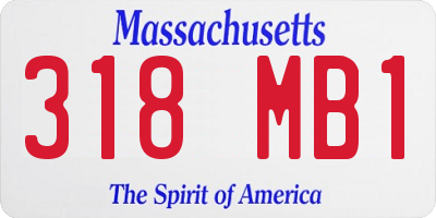 MA license plate 318MB1