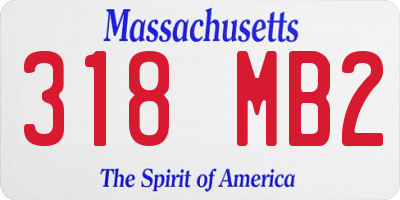 MA license plate 318MB2