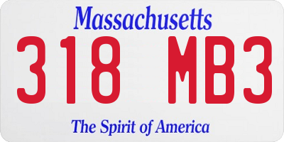 MA license plate 318MB3