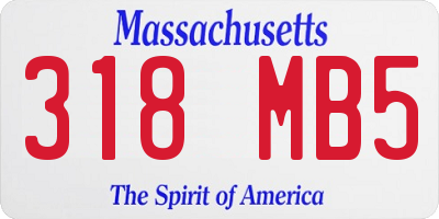 MA license plate 318MB5