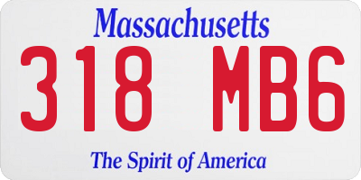 MA license plate 318MB6