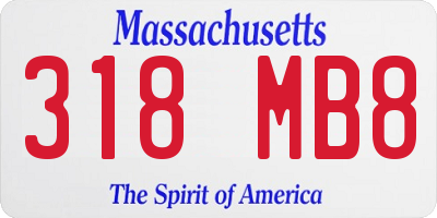 MA license plate 318MB8
