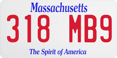 MA license plate 318MB9