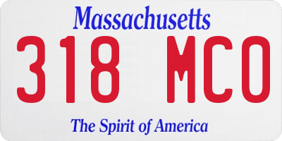 MA license plate 318MC0