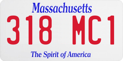 MA license plate 318MC1