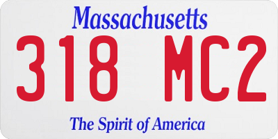 MA license plate 318MC2