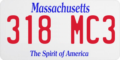 MA license plate 318MC3