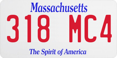 MA license plate 318MC4