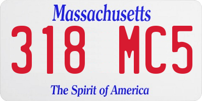 MA license plate 318MC5