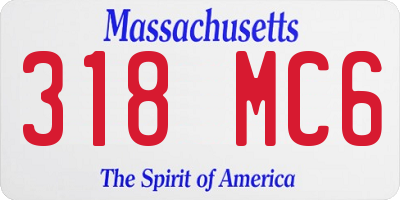 MA license plate 318MC6