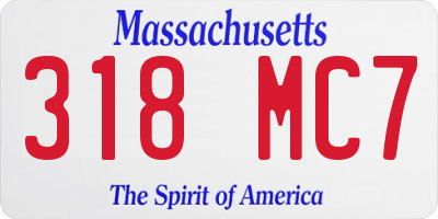 MA license plate 318MC7