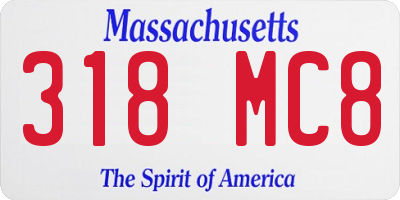 MA license plate 318MC8