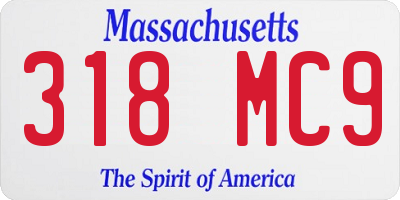 MA license plate 318MC9