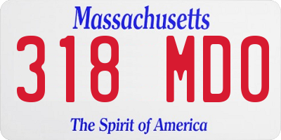MA license plate 318MD0