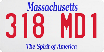 MA license plate 318MD1