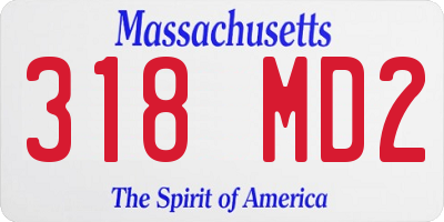 MA license plate 318MD2
