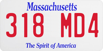 MA license plate 318MD4