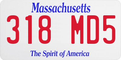 MA license plate 318MD5