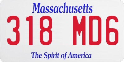 MA license plate 318MD6