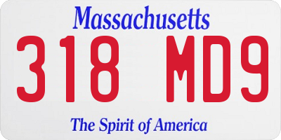 MA license plate 318MD9