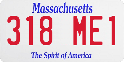 MA license plate 318ME1