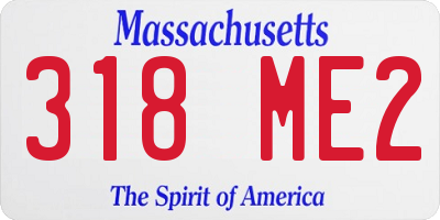 MA license plate 318ME2
