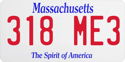 MA license plate 318ME3