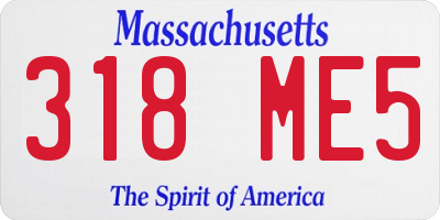MA license plate 318ME5