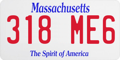 MA license plate 318ME6