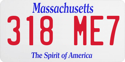 MA license plate 318ME7
